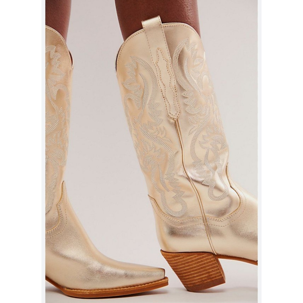 Jeffrey Campbell Gold Heeled Boots